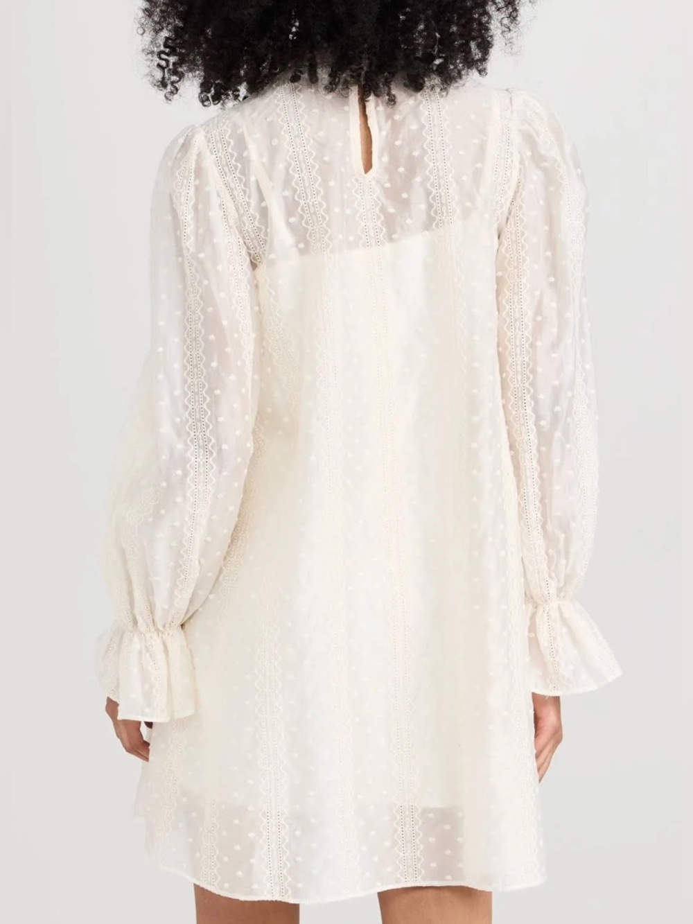 English Factory • Embroidered Smocked Neck Organza Dress - Picture 3 of 16